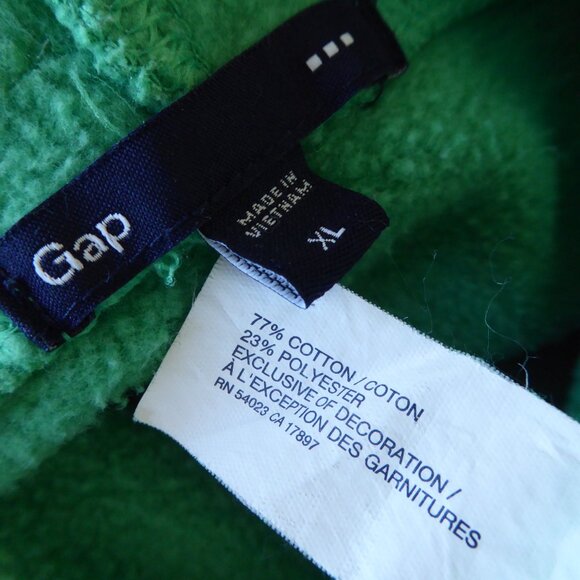 GAP LOGO Hoodie Sweatshirt Light Pastel Green Cotton Blend XL - Picture 9 of 9